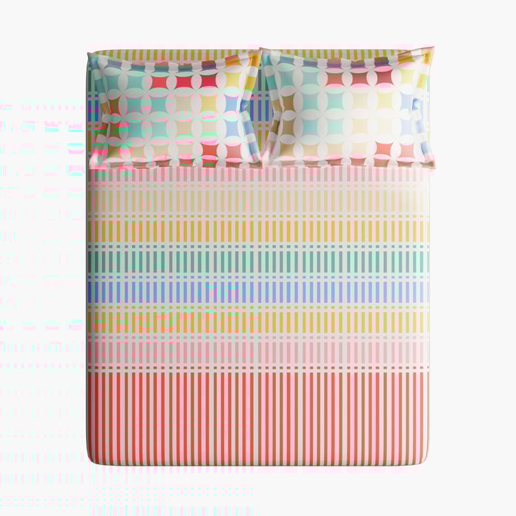 POTICO Cadence Cotton 4Pcs Printed Double Bed-In-A-Bag Set