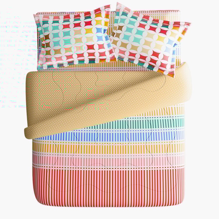 POTICO Cadence Cotton 4Pcs Printed Double Bed-In-A-Bag Set