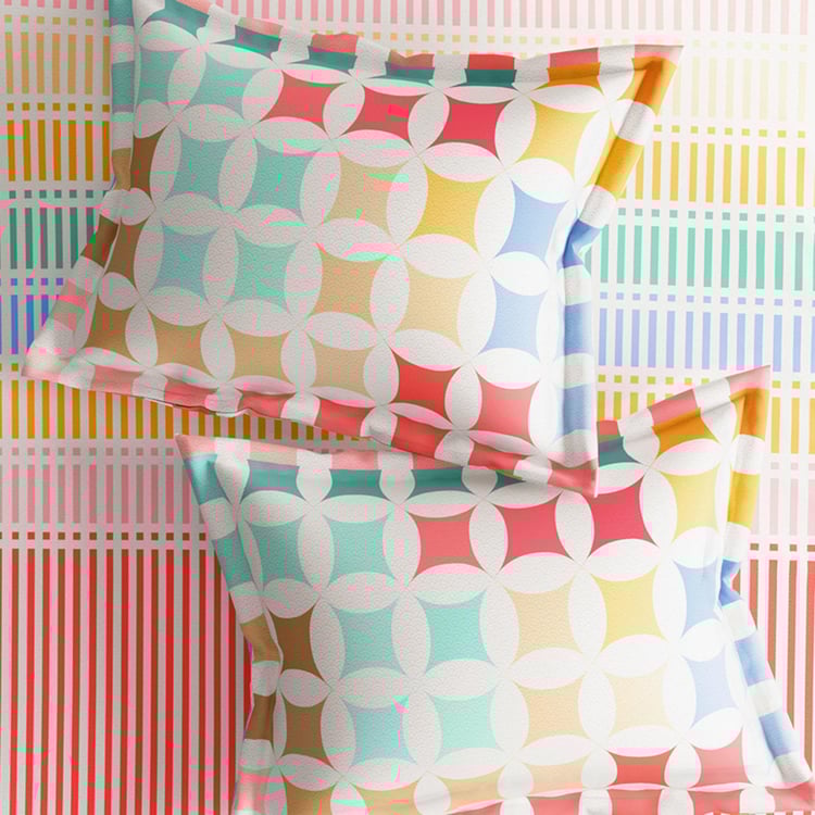 POTICO Cadence Cotton 4Pcs Printed Double Bed-In-A-Bag Set