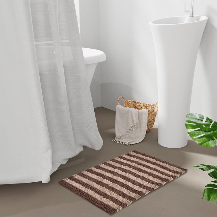 STELLAR HOME Miami Striped Bath Mat - 60x40cm