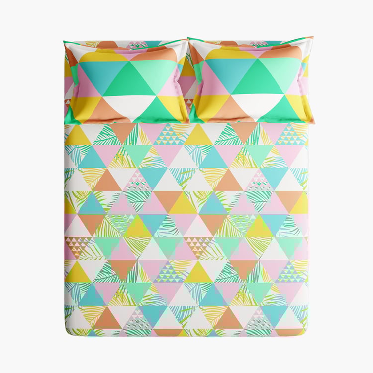 STELLAR HOME Valentina Cotton 140TC Printed 3Pcs King Fitted Bedsheet Set