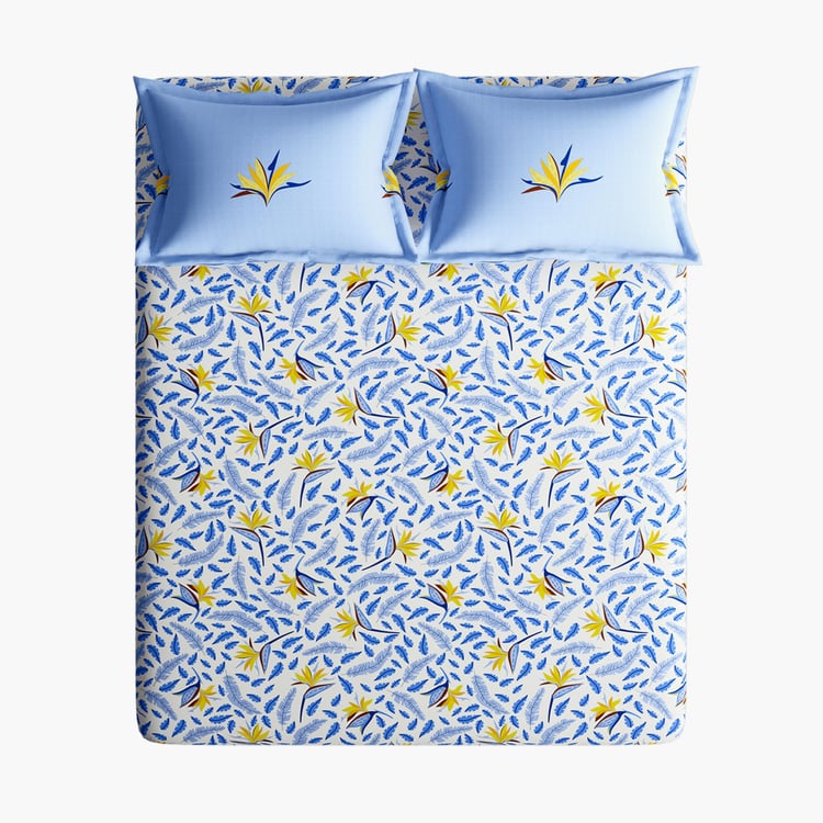 STELLAR HOME Valentina Cotton 140TC Printed 3Pcs King Fitted Bedsheet Set