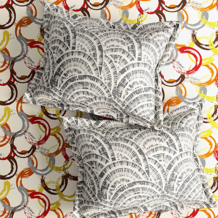 STELLAR HOME Legacy Cotton 120TC Printed 3Pcs Queen Bedsheet Set