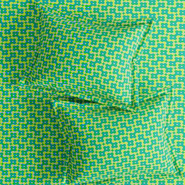 STELLAR HOME Marigold Plus Cotton 128TC Printed 3Pcs Super King Bedsheet Set