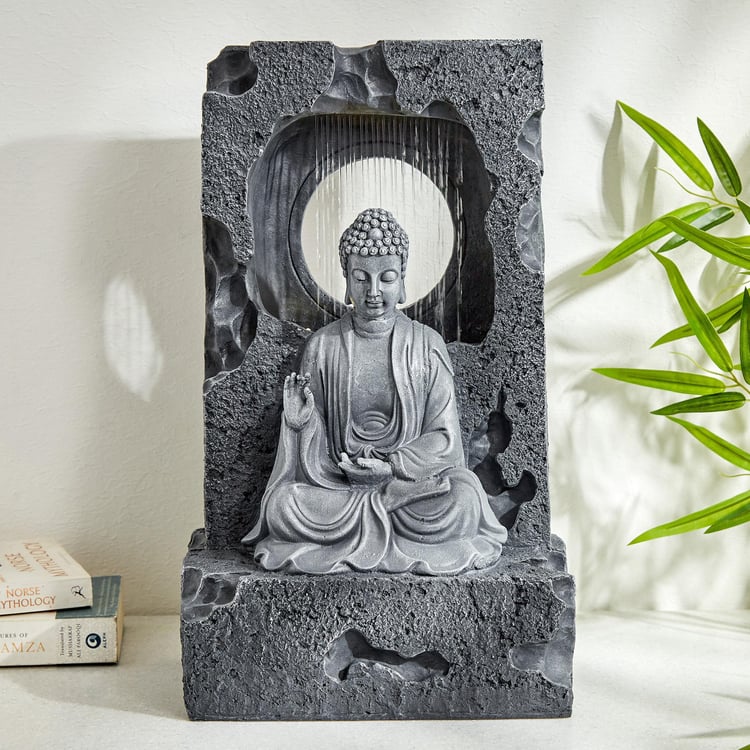 Alpine Carnival Polyresin Meditating Buddha Fountain - 26x18x44cm