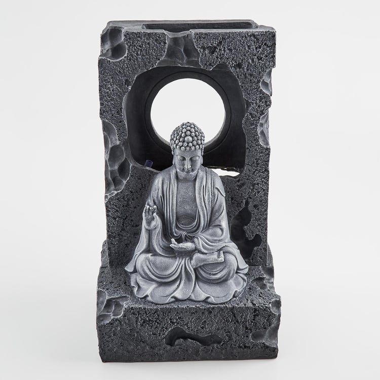 Alpine Carnival Polyresin Meditating Buddha Fountain - 26x18x44cm