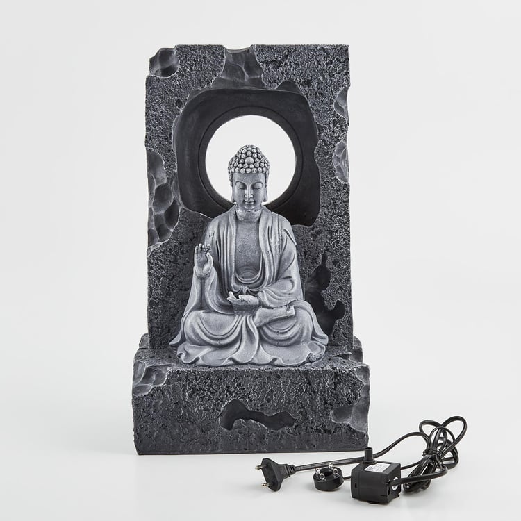 Alpine Carnival Polyresin Meditating Buddha Fountain - 26x18x44cm