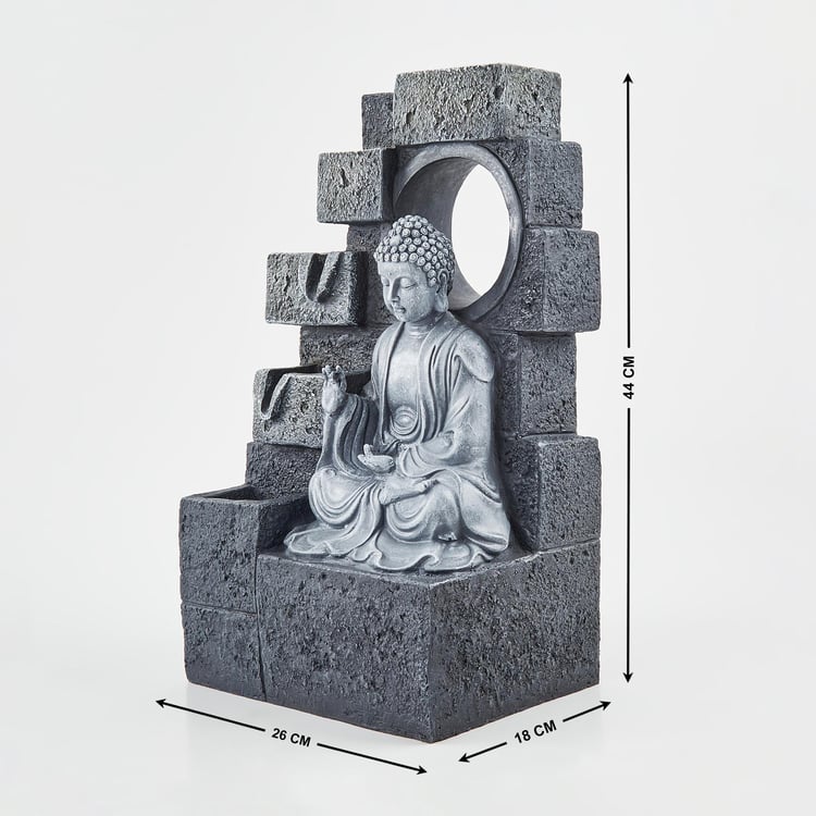 Corsica Alpine Polyresin Buddha Fountain - 26x18x44cm