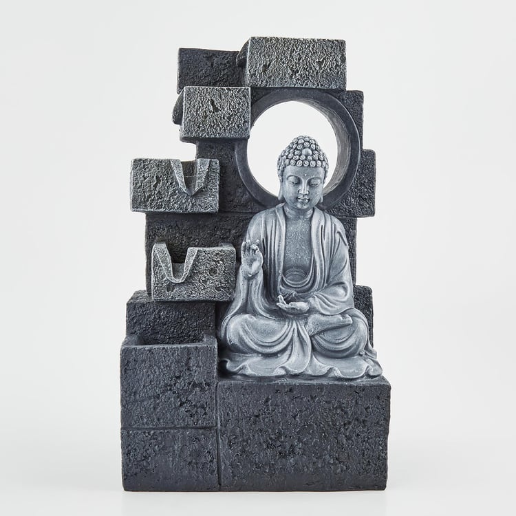 Corsica Alpine Polyresin Buddha Fountain - 26x18x44cm