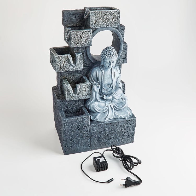 Corsica Alpine Polyresin Buddha Fountain - 26x18x44cm