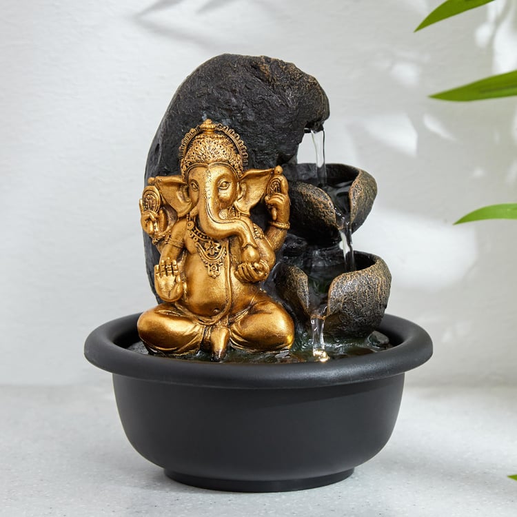 Corsica Alpine Polyresin Ganesha Fountain - 15x18cm