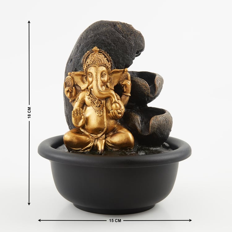 Corsica Alpine Polyresin Ganesha Fountain - 15x18cm