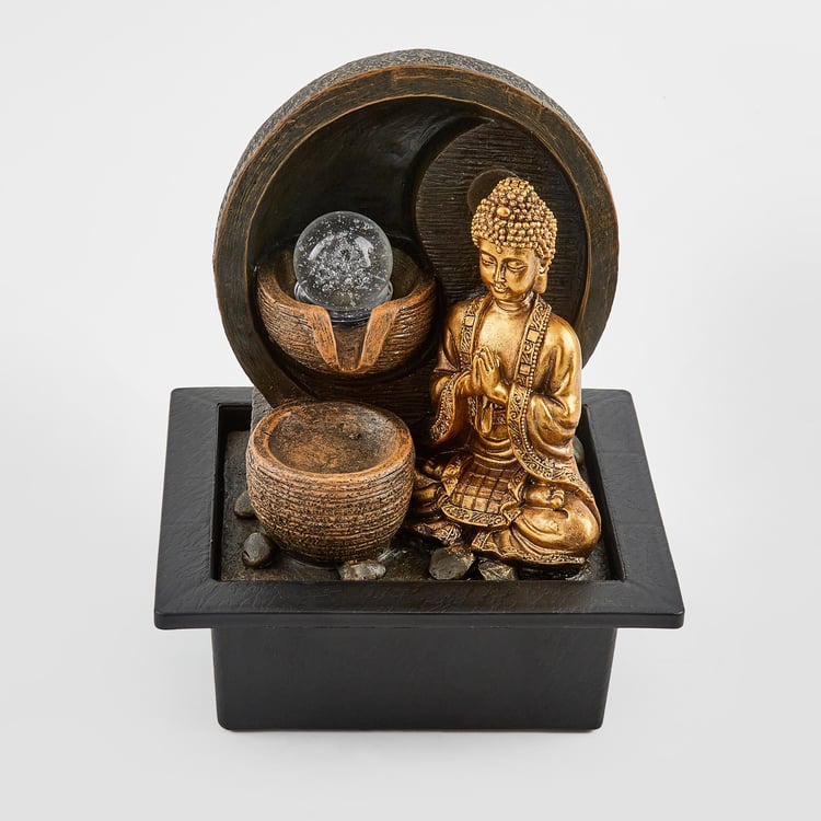 Corsica Alpine Polyresin Buddha Fountain - 20x17.5x26cm