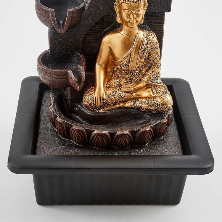 Corsica Alpine Polyresin Meditating Buddha Fountain - 20x18x26cm
