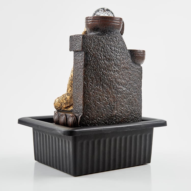 Corsica Alpine Polyresin Meditating Buddha Fountain - 20x18x26cm