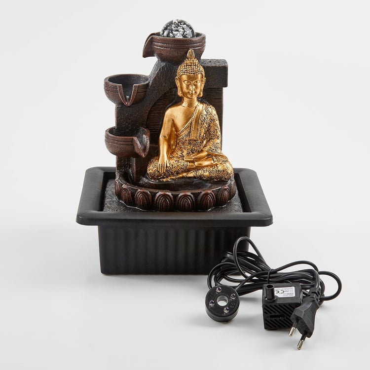 Corsica Alpine Polyresin Meditating Buddha Fountain - 20x18x26cm