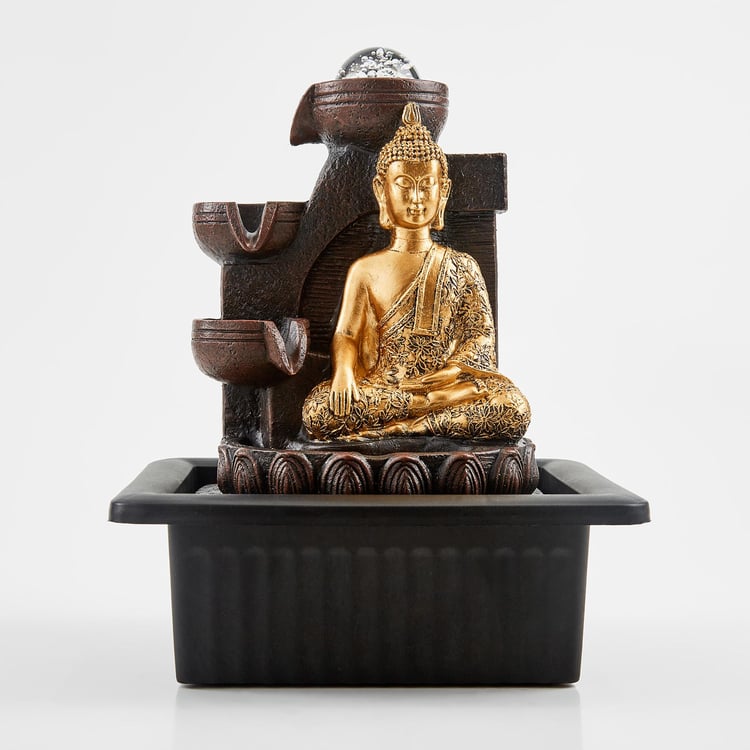 Corsica Alpine Polyresin Meditating Buddha Fountain - 20x18x26cm