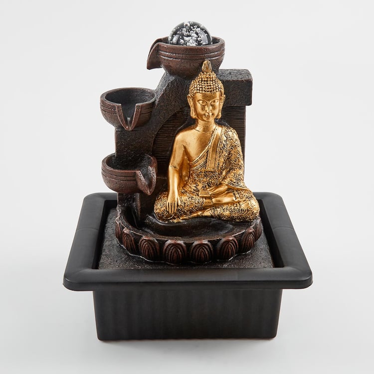 Corsica Alpine Polyresin Meditating Buddha Fountain - 20x18x26cm