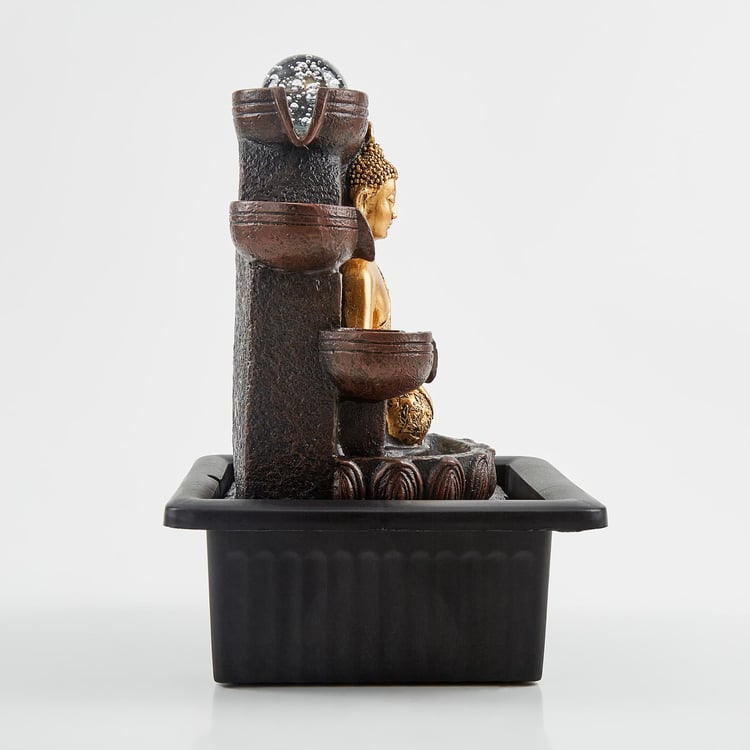 Corsica Alpine Polyresin Meditating Buddha Fountain - 20x18x26cm