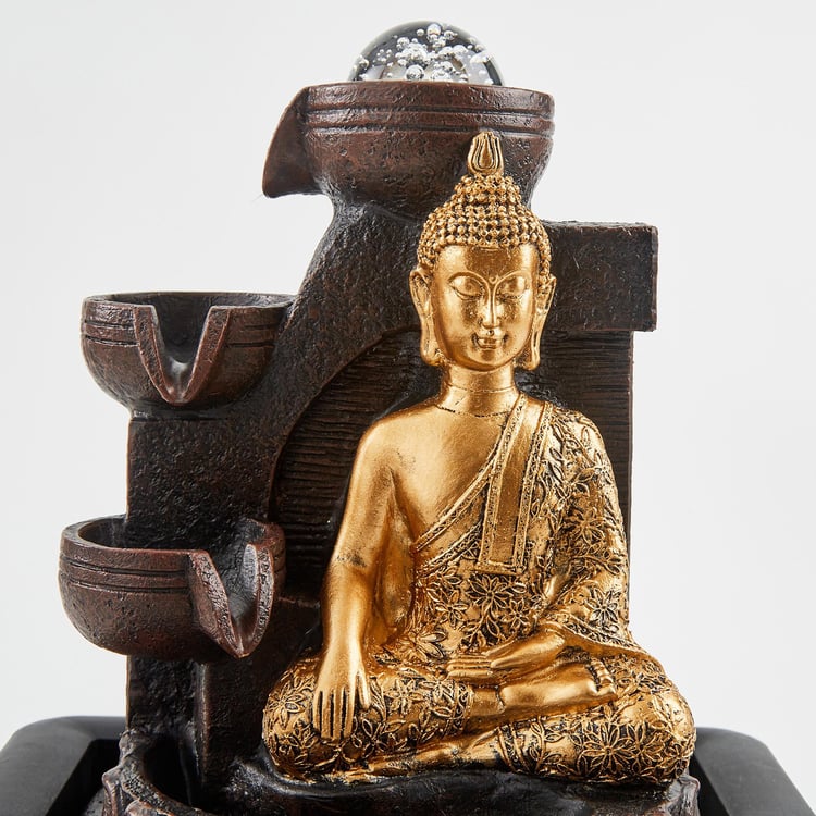 Corsica Alpine Polyresin Meditating Buddha Fountain - 20x18x26cm