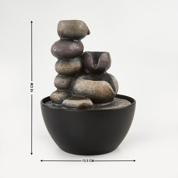 Corsica Alpine Polyresin Pebbles Fountain - 13.5x18cm