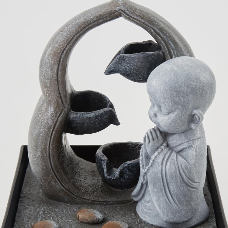 Corsica Alpine Polyresin Standing Buddha Fountain - 12.5x18.5cm