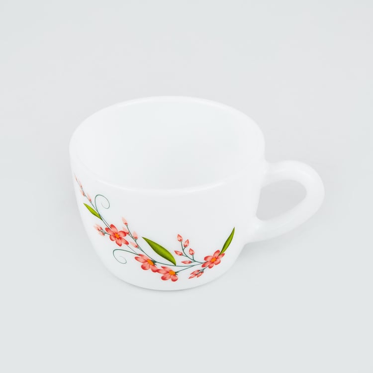 Velox Creeper Set of 6 Opalware Printed Cups and Saucers - 130ml