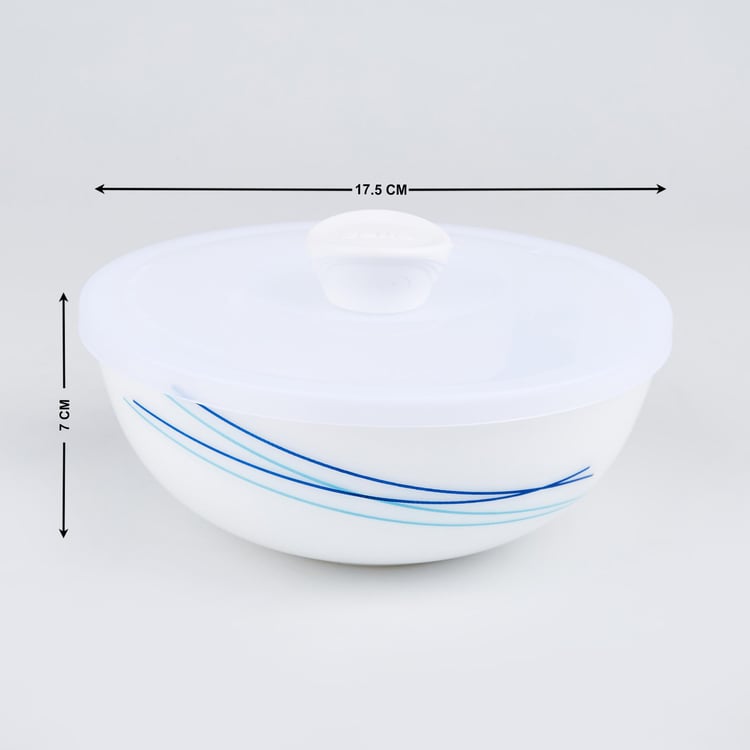 Velox Cool Lines Set of 3 Opalware Mixing Bowls with Lids