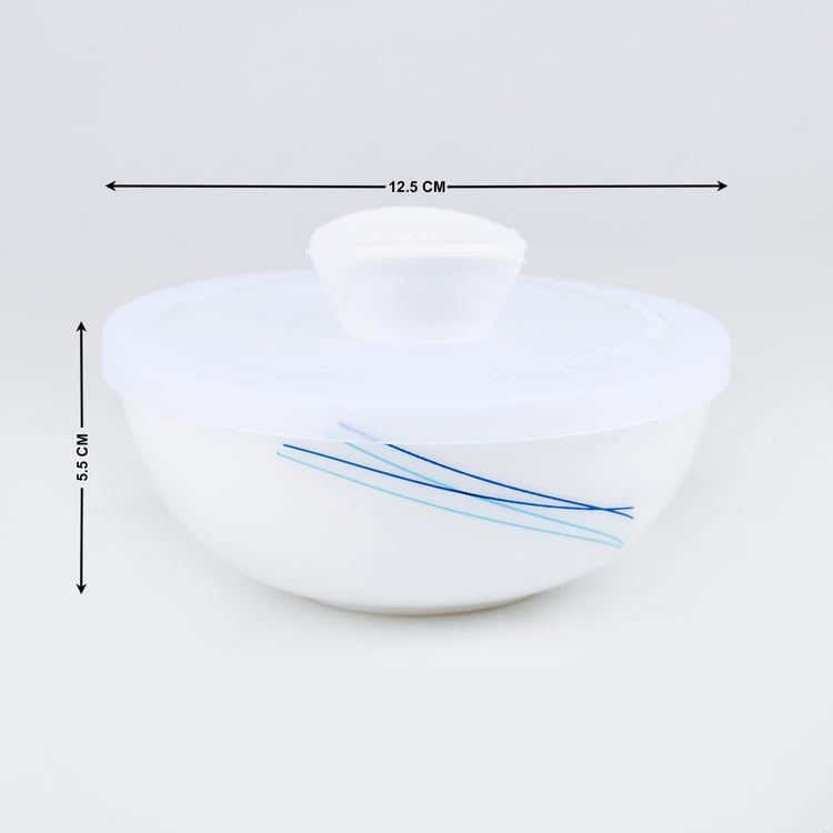 Velox Cool Lines Set of 3 Opalware Mixing Bowls with Lids