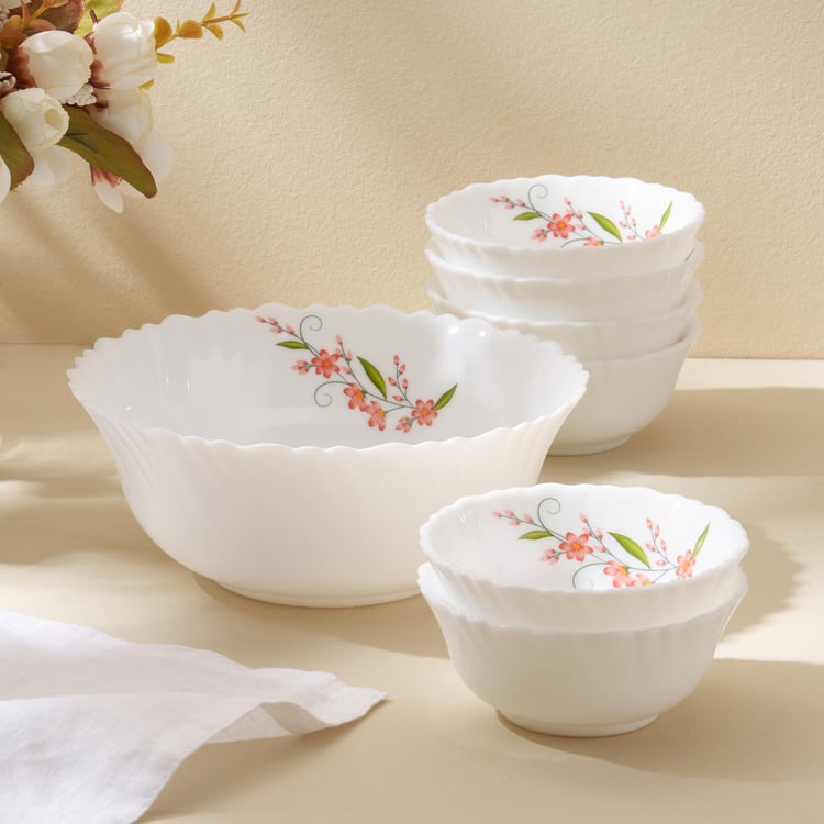 Velox Creeper 7Pcs Opalware Printed Pudding Bowl Set