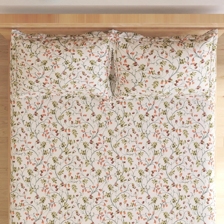 Harold Floral Printed 3Pcs Queen Bedsheet Set