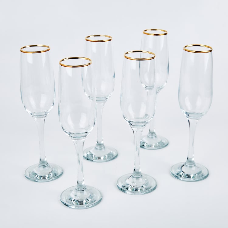 Kin Set of 6 Champagne Glasses - 210ml