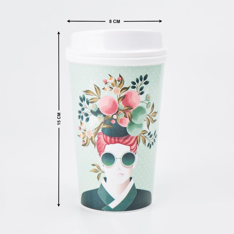 Raisa Pastel Retro Melamine Printed Travel Tumbler with Lid - 425ml