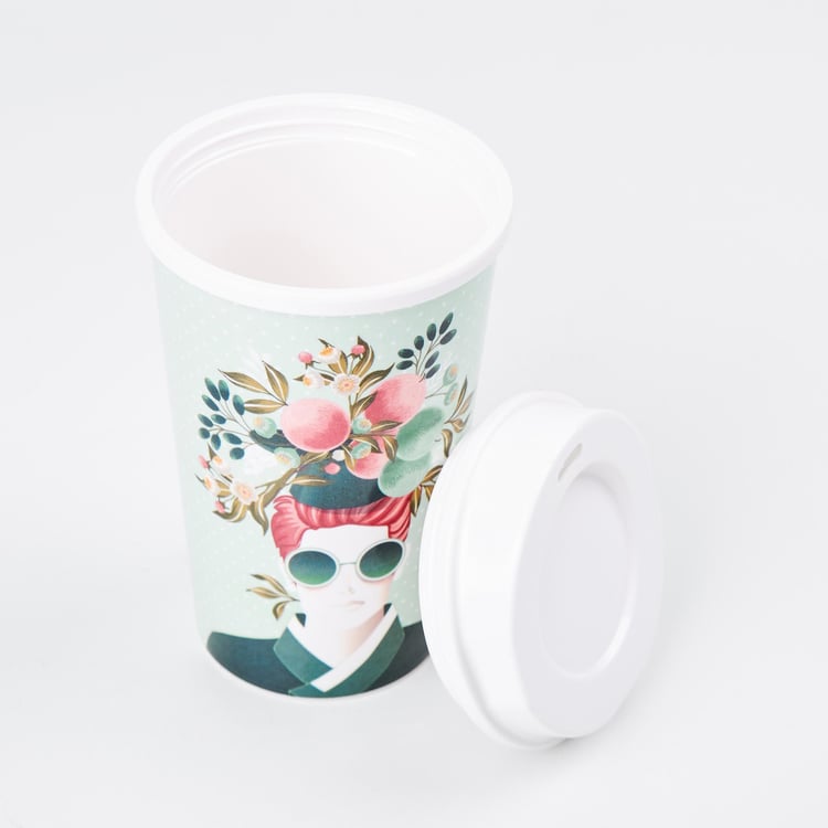 Raisa Pastel Retro Melamine Printed Travel Tumbler with Lid - 425ml