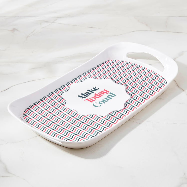 Raisa Pastel Retro Melamine Printed Serving Tray - 38x20cm