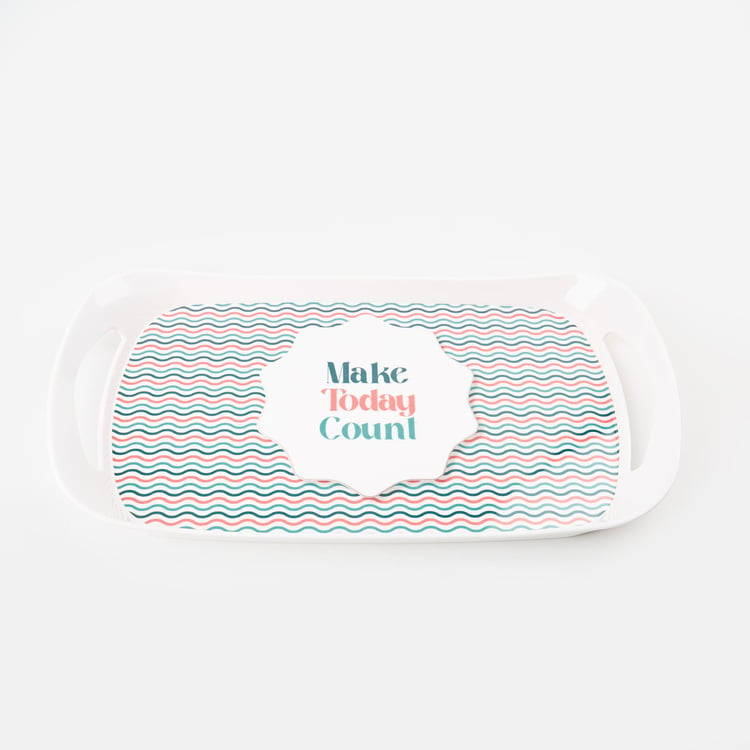 Raisa Pastel Retro Melamine Printed Serving Tray - 38x20cm