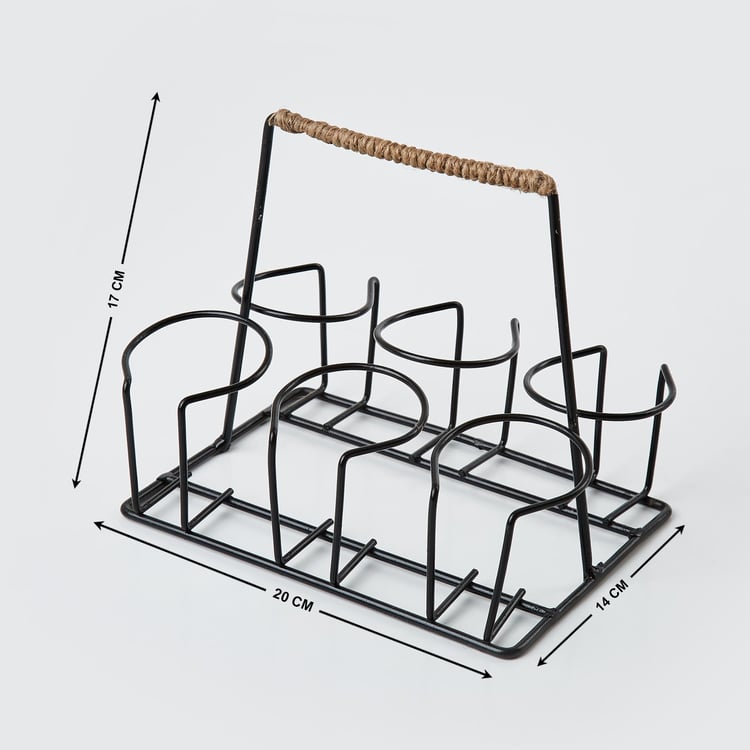 Luke Mad For India Set of 6 Bone China Cutting Chai Glasses with Stand - 160ml