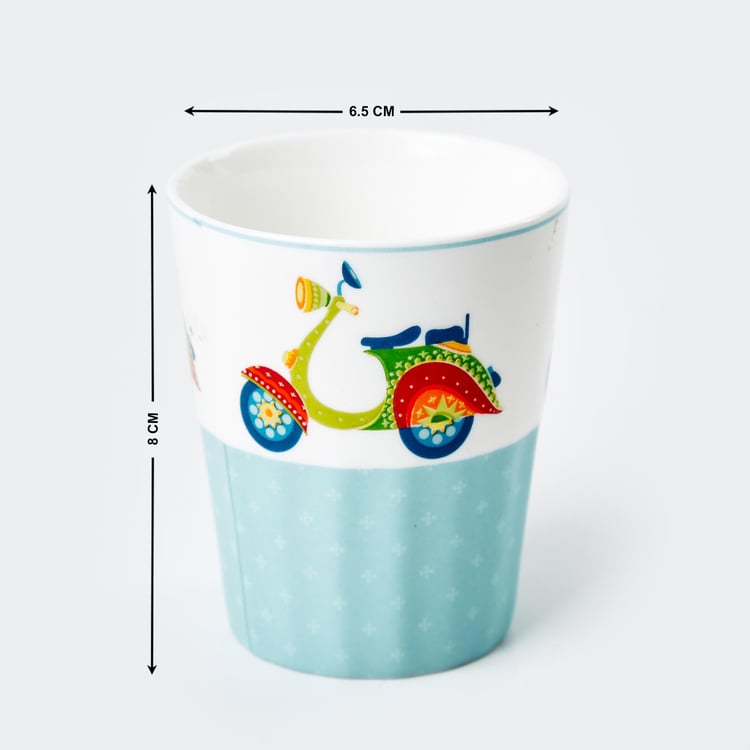 Luke Mad For India Set of 6 Bone China Cutting Chai Glasses with Stand - 160ml