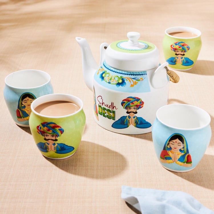 Luke Mad For India 5Pcs Bone China Tea Set