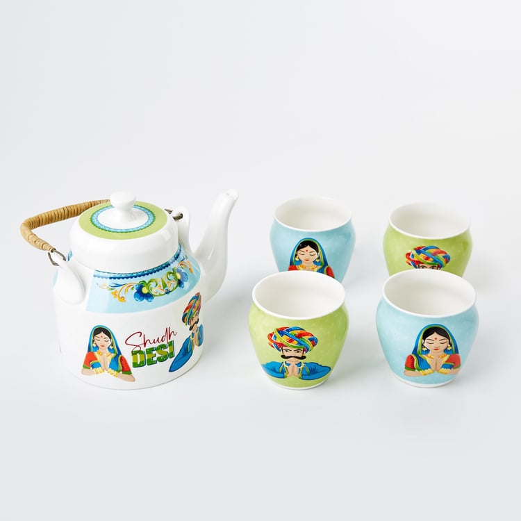 Luke Mad For India 5Pcs Bone China Tea Set