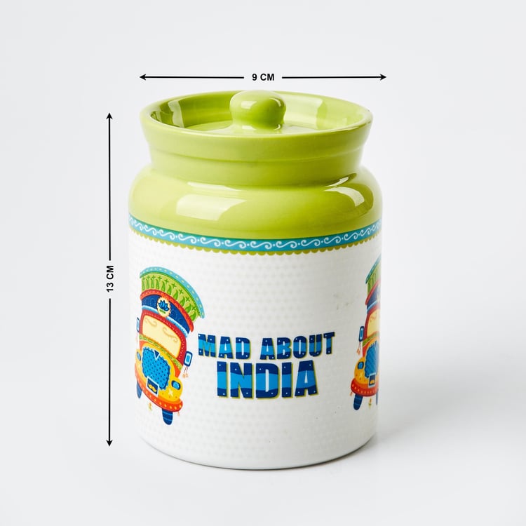 Luke Mad For India Set of 2 Bone China Printed Storage Canisters - 540ml