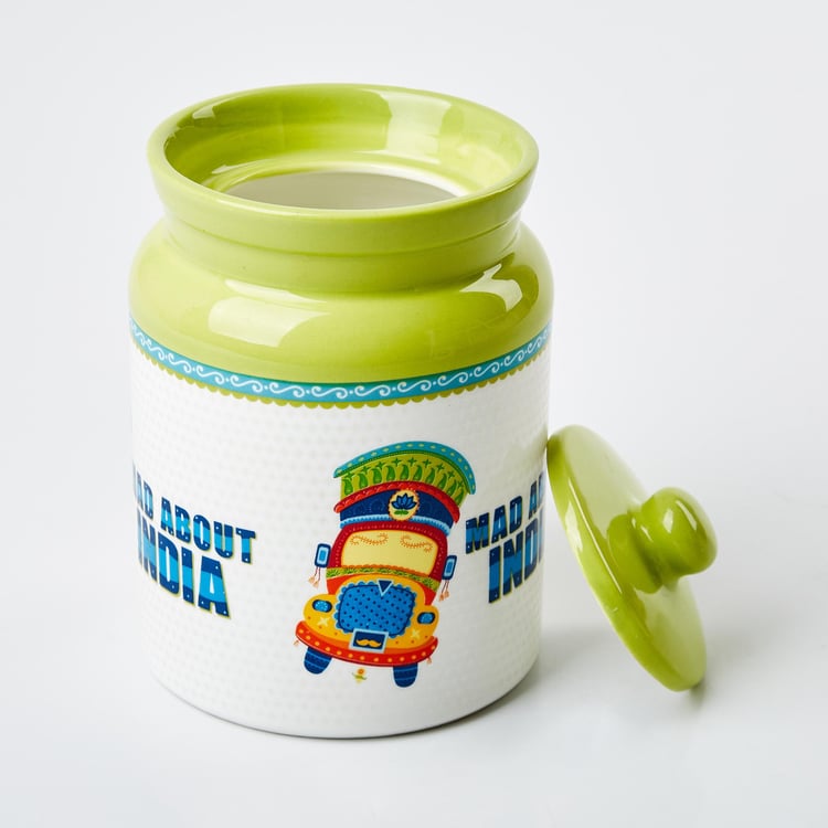 Luke Mad For India Set of 2 Bone China Printed Storage Canisters - 540ml