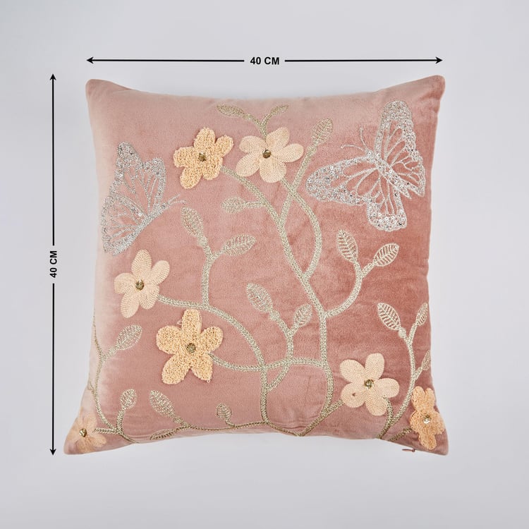 Eternity Vivere Embroidered Filled Cushion - 40x40cm