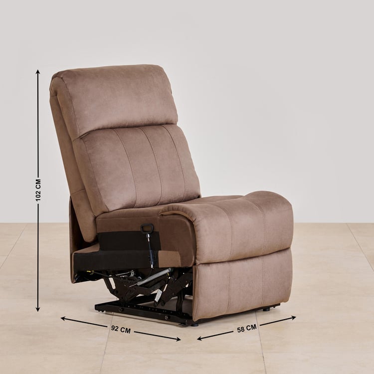 Denver Fabric 3-Seater Electric Recliner Set - Brown