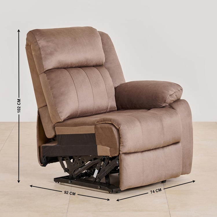 Denver Fabric 3-Seater Electric Recliner Set - Brown