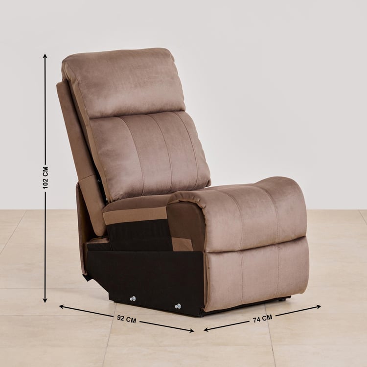 Denver Fabric 6-Seater Corner Recliner Set - Brown