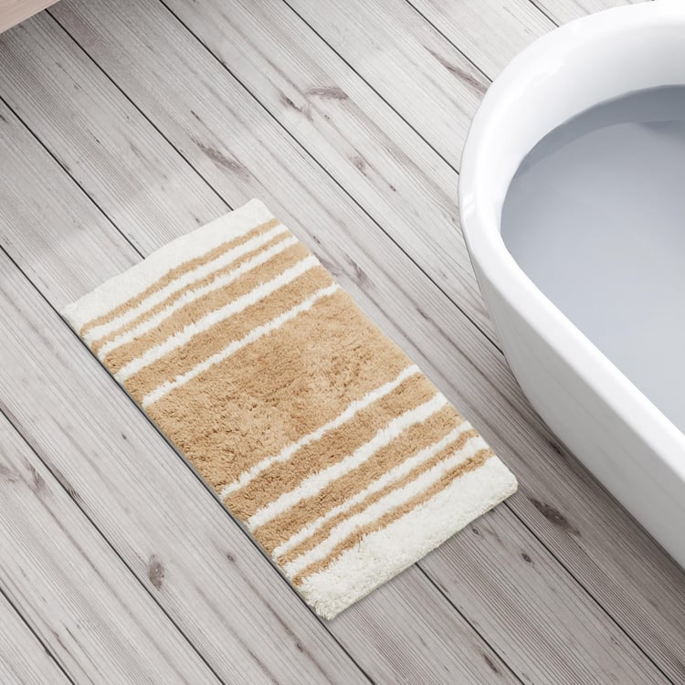 Corsica Auton Cotton Striped Anti-Slip Bath Mat - 60x40cm