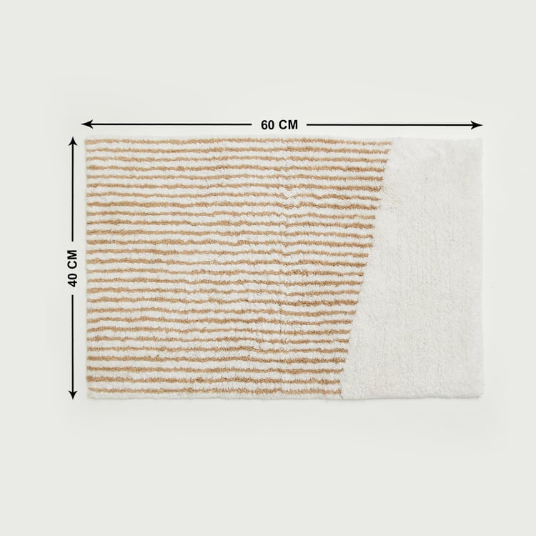 Corsica Auton Cotton Striped Anti-Slip Bath Mat - 60x40cm