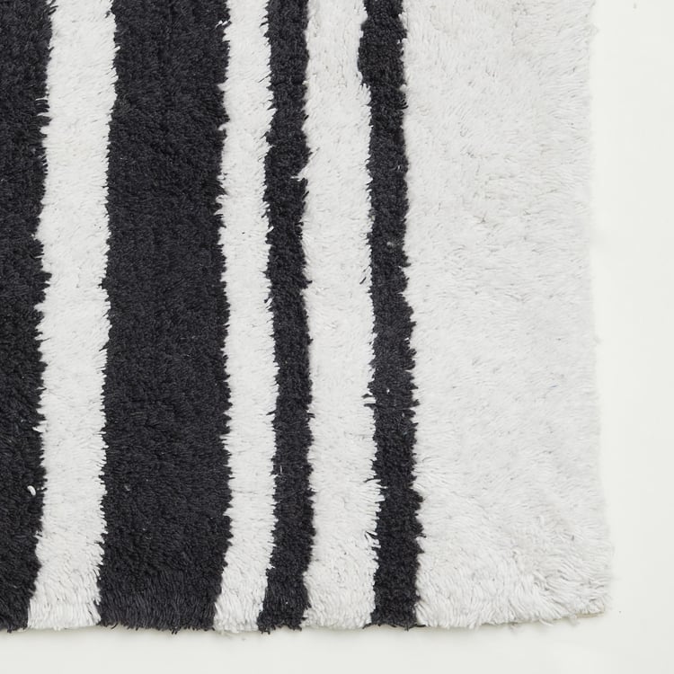 Corsica Auton Cotton Striped Anti-Slip Bath Mat - 80x50cm