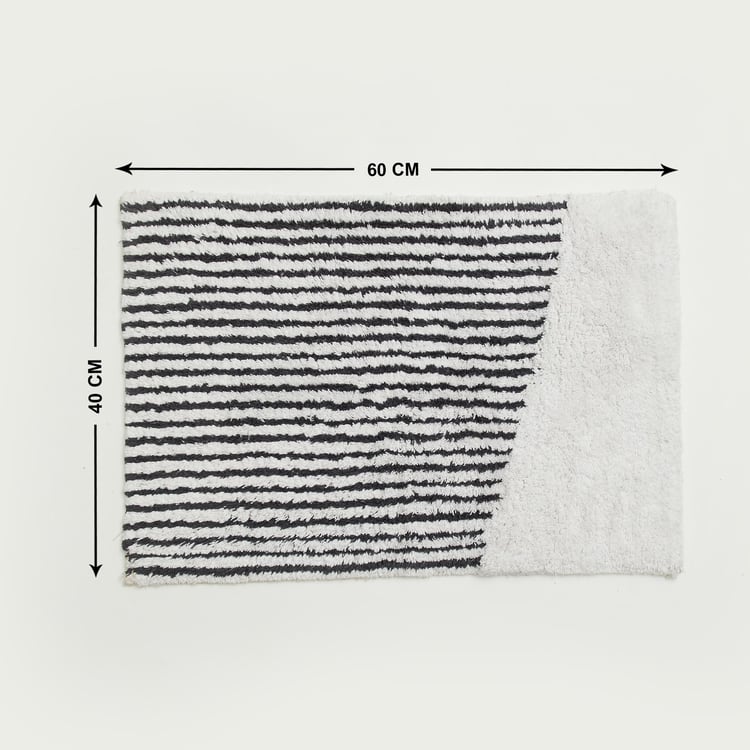 Corsica Auton Cotton Striped Anti-Slip Bath Mat - 60x40cm